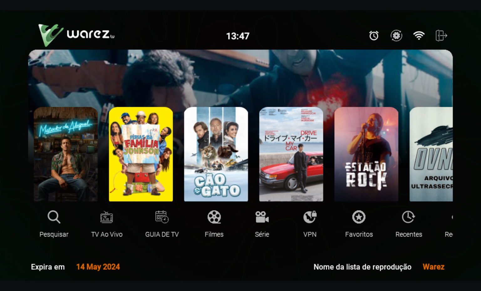 Tela do Purple PTV com CDN P2